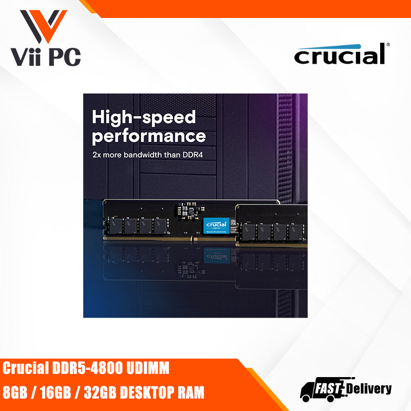 Crucial DDR5-4800 UDIMM 8GB / 16GB / 32GB DESKTOP RAM