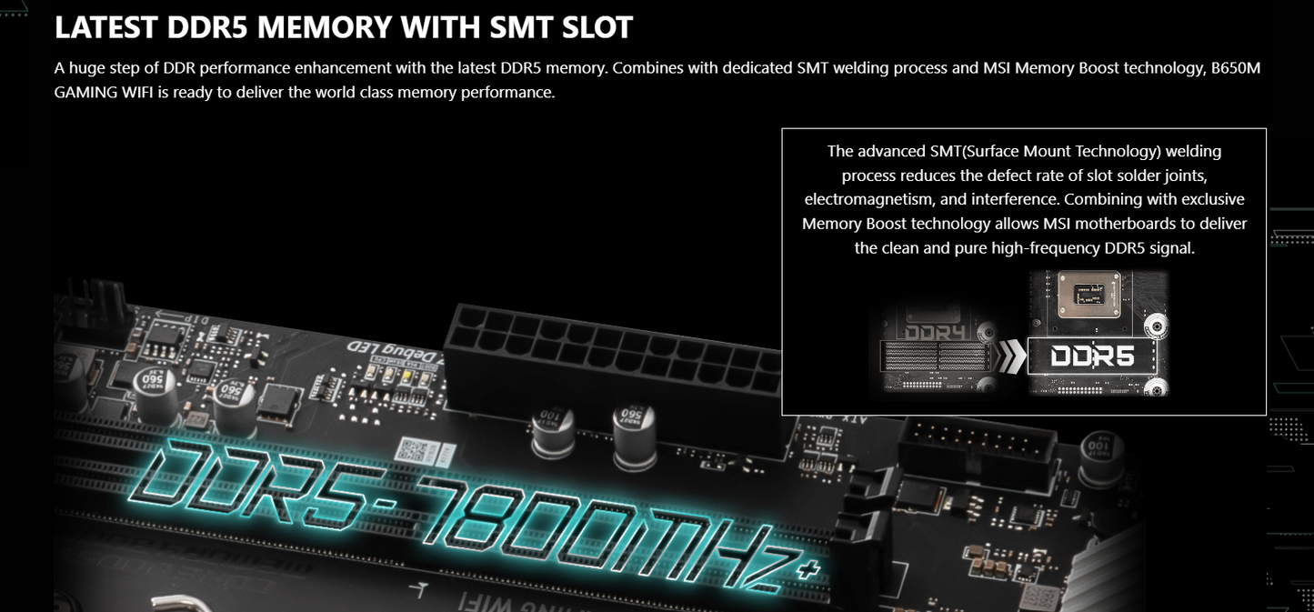 MSI B650M GAMING WIFI Socket AM5 2x M.2 Motherboard
