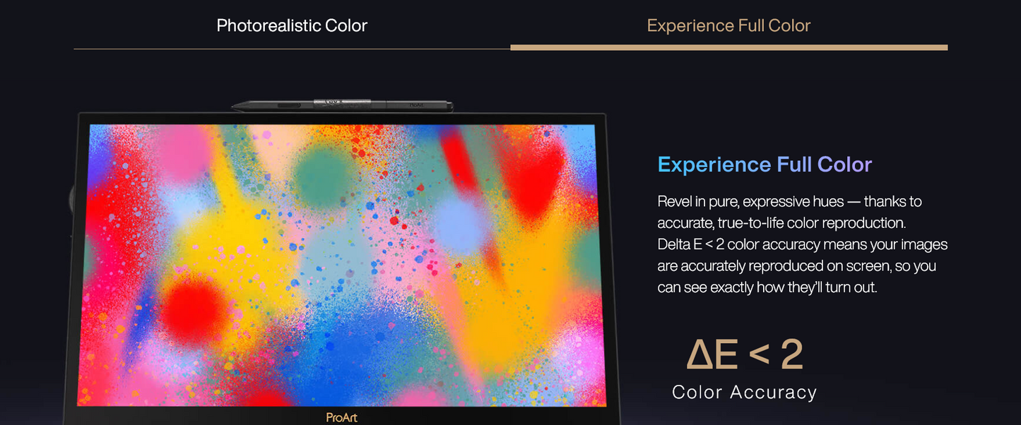 ASUS ProArt PA169CDV Pen Display 15.6" IPS, 4K UHD (3840x2160), WACOM EMR, 100% sRGB, Color Accuracy ΔE<2, Calman Verified, PANTONE Validated, USB-C, 10-point Touch, ASUS Dial, Control Panel