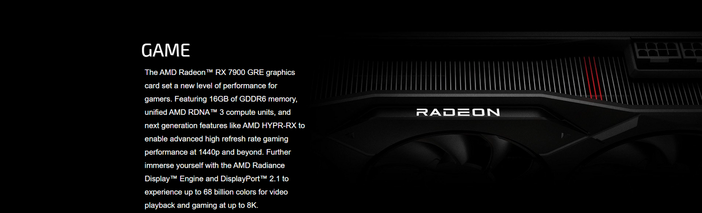 ASROCK AMD RADEON RX 7900 GRE Challenger Series 16GB OC GDDR6 Graphics Card (3 Year Warranty)
