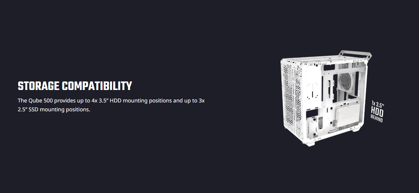 COOLER MASTER QUBE 500 FLATPACK QUBE Series ATX MID TOWER BLACK & WHITE EDITION CASE