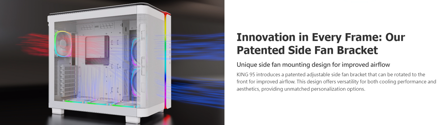 Montech KING 95 WHITE Tempered Glass ATX Middle Tower Case (Dynamic Duo Airflow Modes)