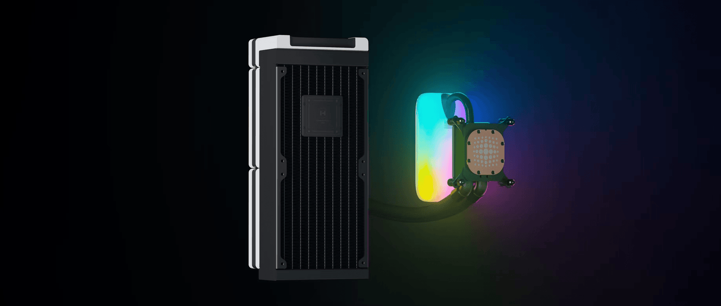 HYTE THICC Q60 Digital All-In-One CPU Liquid Cooler with 5” Ultraslim IPS Display, 32mm THICC FP12 Fans - Powered by Nexus Link