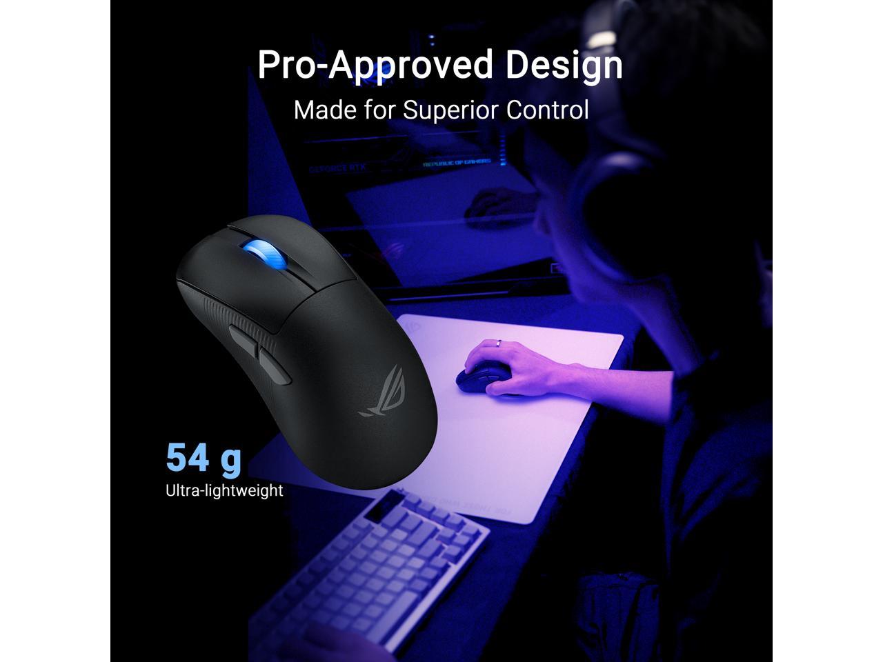 ASUS ROG Keris II Ace Wireless Gaming Mouse - 54 g, ROG AimPoint Pro 42000 DPI, AURA Sync, Tri-mode Connectivity