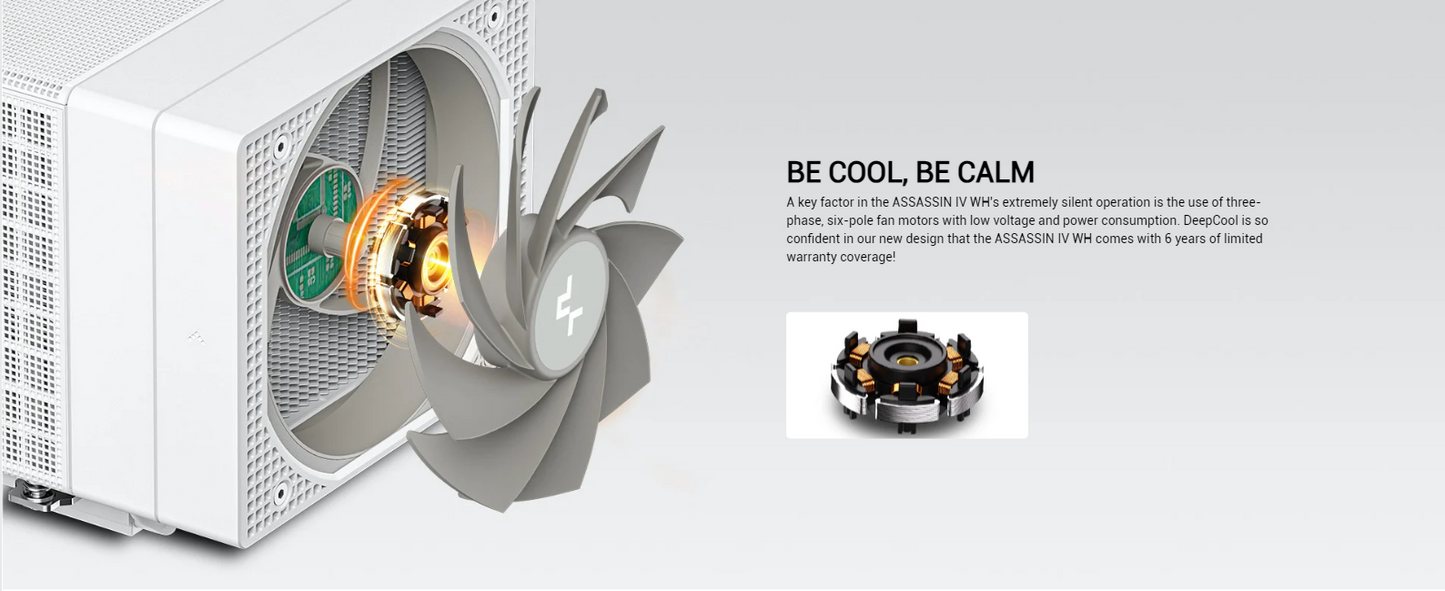 DeepCool ASSASSIN IV Premium CPU Air Cooler, Dual-Tower, 120/140mm FDB Fan Configuration, 7 Copper Heat Pipes, Quiet/Peformance Mode Switch