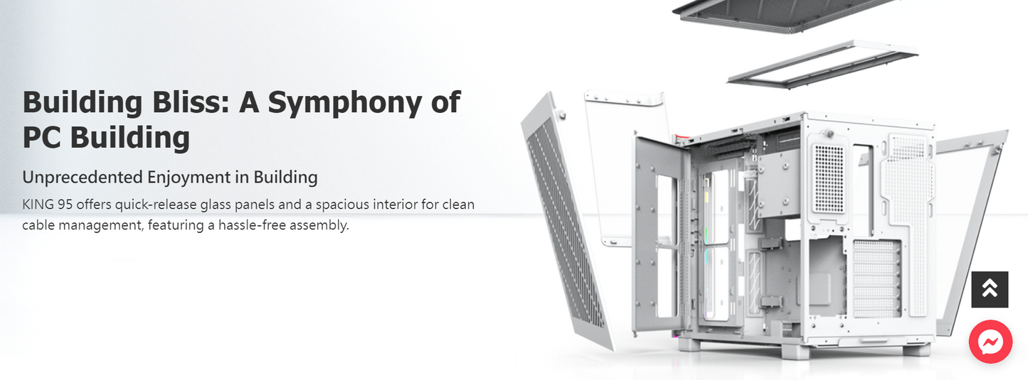 Montech KING 95 WHITE Tempered Glass ATX Middle Tower Case (Dynamic Duo Airflow Modes)