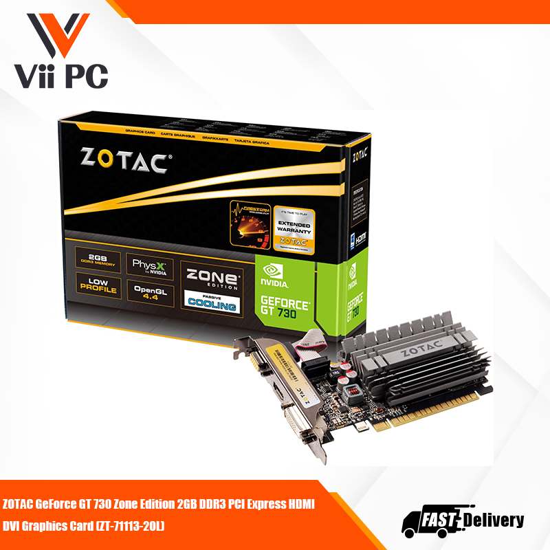 ZOTAC GeForce GT 730 Zone Edition 2GB DDR3 PCI Express HDMI DVI Graphics Card