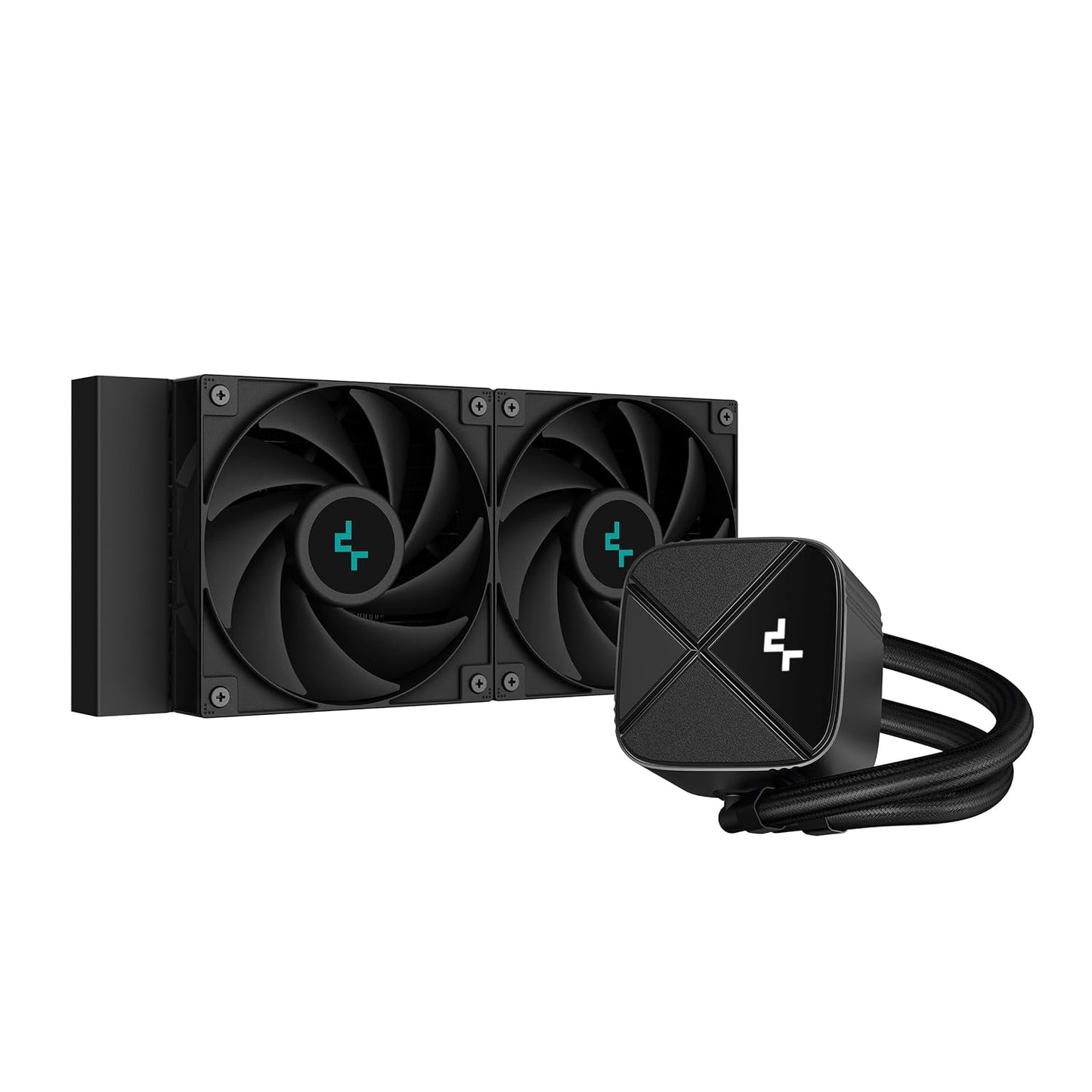 DeepCool LS520S Zero Dark 240mm Liquid Cooler 280w TDP 4th Gen Dual-Chamber Pump 3100RPM All-Black AIO 240mm Anti-Leak Tech for LGA 1700/1200/1151/1150/1155 AM5/AM4