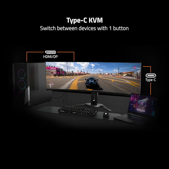 GIGABYTE M27U 27" SS IPS Gaming Monitor - UHD (3840x2160), 160Hz, 1ms MPRT, AMD FreeSync Premium Pro, Type C KVM - HDMI, DP, Type C, Height Adjustable