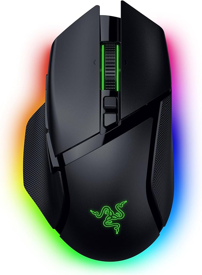 Razer Basilisk V3 Pro - Customizable Wireless Gaming Mouse with Razer HyperScroll Tilt Wheel (Black/White)