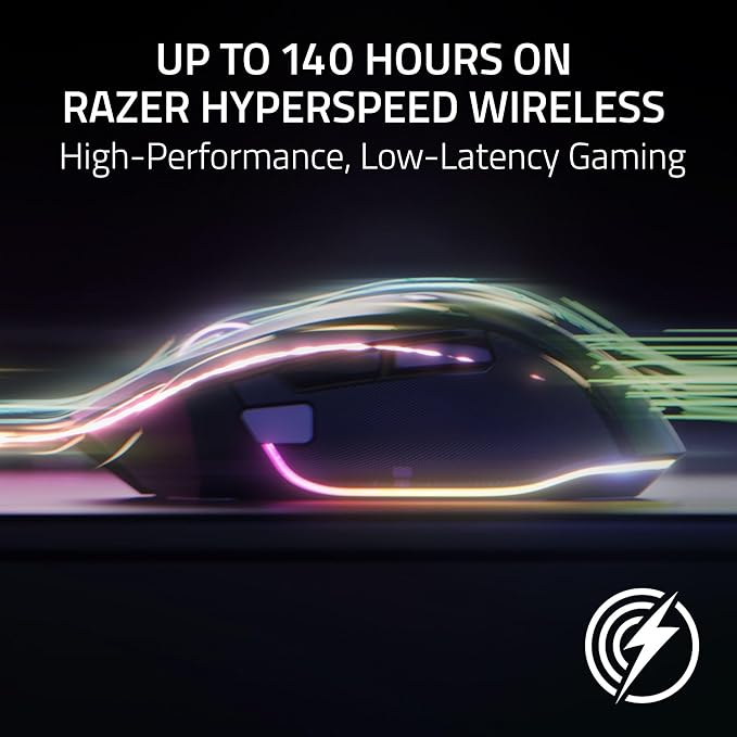 Razer Basilisk V3 Pro - Customizable Wireless Gaming Mouse with Razer HyperScroll Tilt Wheel (Black/White)