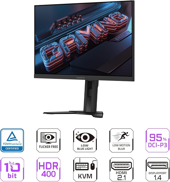 GIGABYTE M27U 27" SS IPS Gaming Monitor - UHD (3840x2160), 160Hz, 1ms MPRT, AMD FreeSync Premium Pro, Type C KVM - HDMI, DP, Type C, Height Adjustable