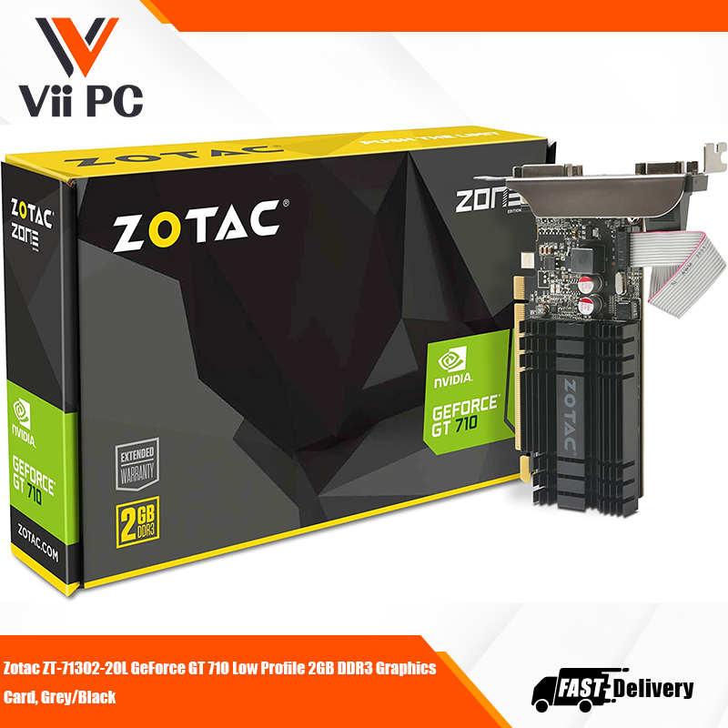 Zotac GeForce GT 710 Low Profile 2GB DDR3 Graphics Card (Grey/Black)