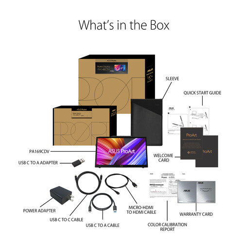 ASUS ProArt PA169CDV Pen Display 15.6" IPS, 4K UHD (3840x2160), WACOM EMR, 100% sRGB, Color Accuracy ΔE<2, Calman Verified, PANTONE Validated, USB-C, 10-point Touch, ASUS Dial, Control Panel