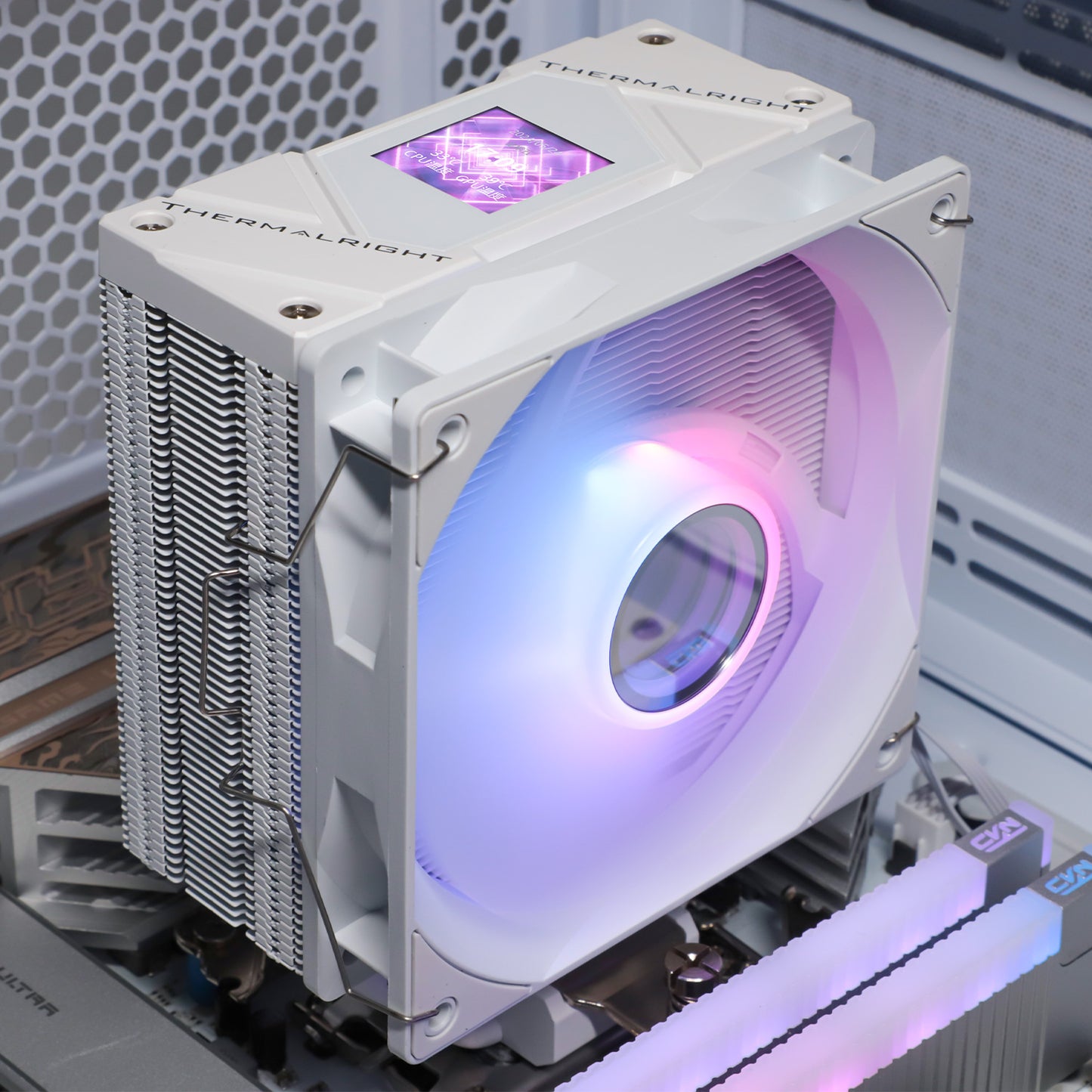 Thermalright Assassin Spirit 120 Vision ARGB CPU Air Cooler - Dual 120mm Fans, High Performance, Socket supported AMD and Intel (Black/White)
