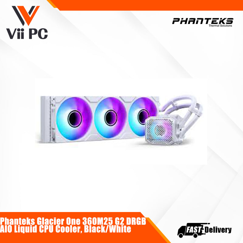Phanteks Glacier One 360M25 G2 DRGB AIO Liquid CPU Cooler, Black