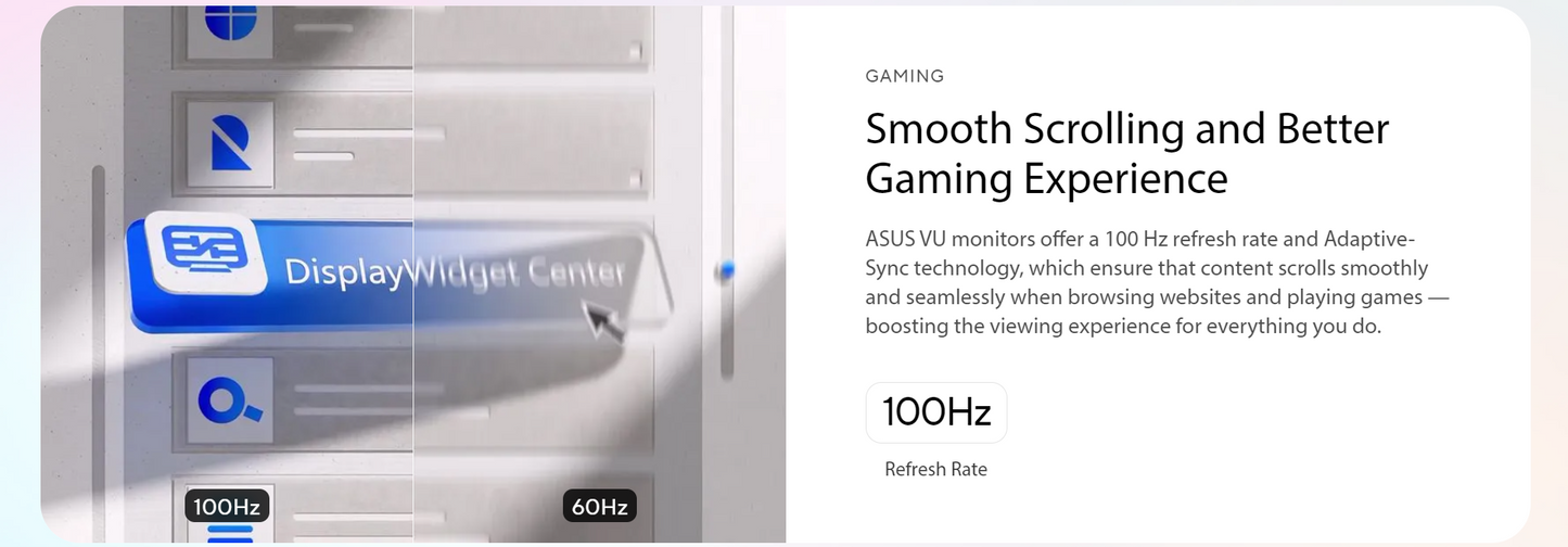 ASUS VU249CFE-M Eye Care 24" (23.8" viewable) FHD(1920x1080), IPS, 100 Hz, IPS, Adaptive-Sync, 15W PD Gaming Monitor