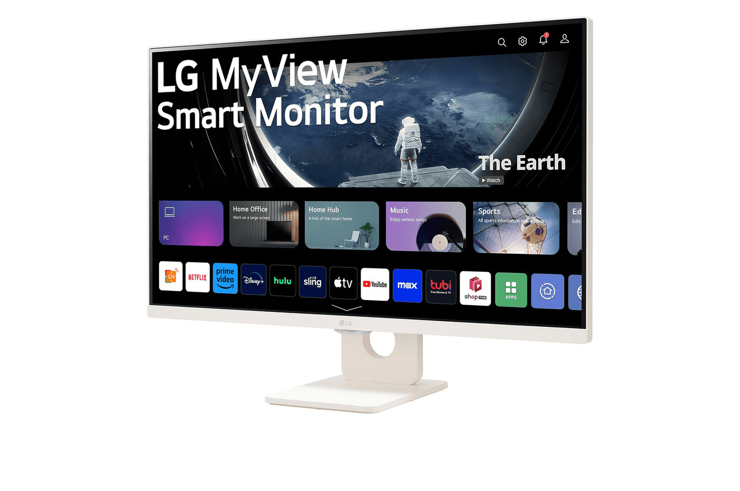 LG 27SR50F-W 27" FHD(1920x1080)/IPS/16:9/webOS/HDR10/5Wx2 Speakers/AirPlay 2/Screen Share/Bluetooth/ThinQ App/Remote Control WHITE MyView Smart Monitor