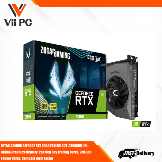 ZOTAC GAMING GEFORCE RTX 3050 ECO SOLO 8GB GDDR6 Compact Form Factor Graphics Card