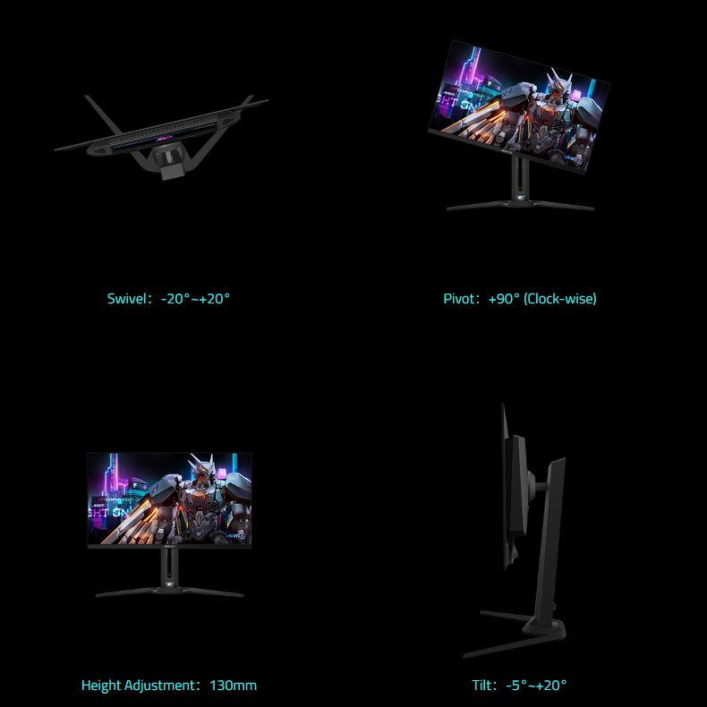 GIGABYTE AORUS FO27Q3 27" OLED GAMING MONITOR (2K QHD / QD-OLED / 360Hz / 0.03ms / KVM / HDR True Black 400) (*Pre-Order 10days)