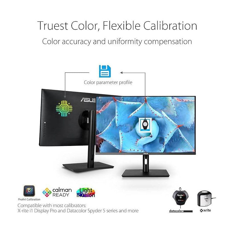ASUS ProArt Display PA32UCR-K Professional Monitor - 32" IPS, 4K UHD (3840x2160), 1000 nits, HDR-10, HLG, ΔE<1, 98% DCI-P3, 99.5% Adobe RGB, 100% sRGB/Rec. 709, Hardware Calibration, USB-C, Calman Ready, ColourSpace Integration, X-rite i1 Display Pro