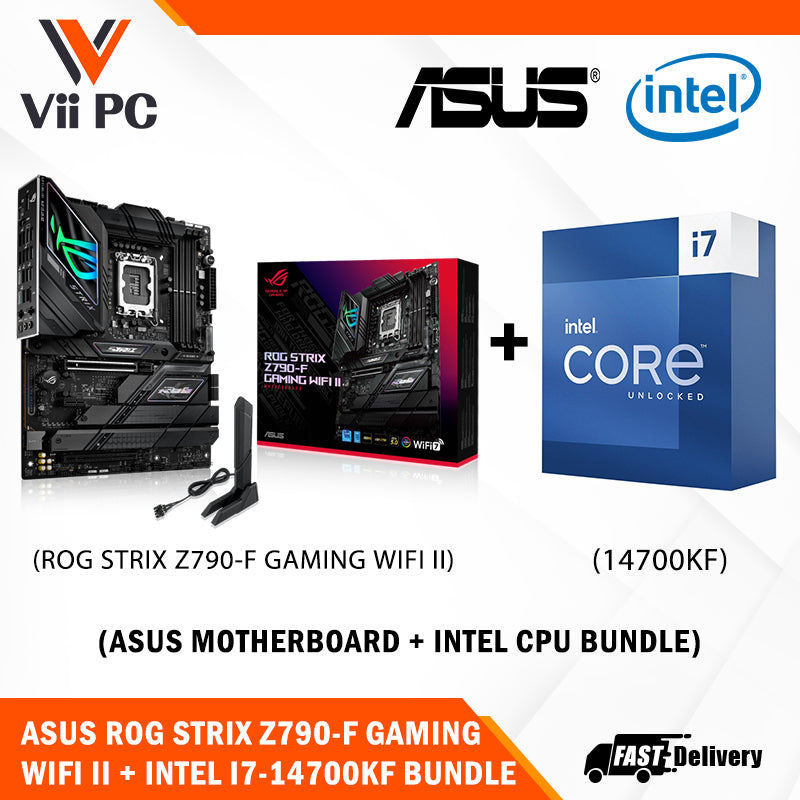 ASUS ROG STRIX Z790-F GAMING WIFI II Motherboard + Intel i7-14700K / i7-14700KF (14th GEN) Processor BUNDLE