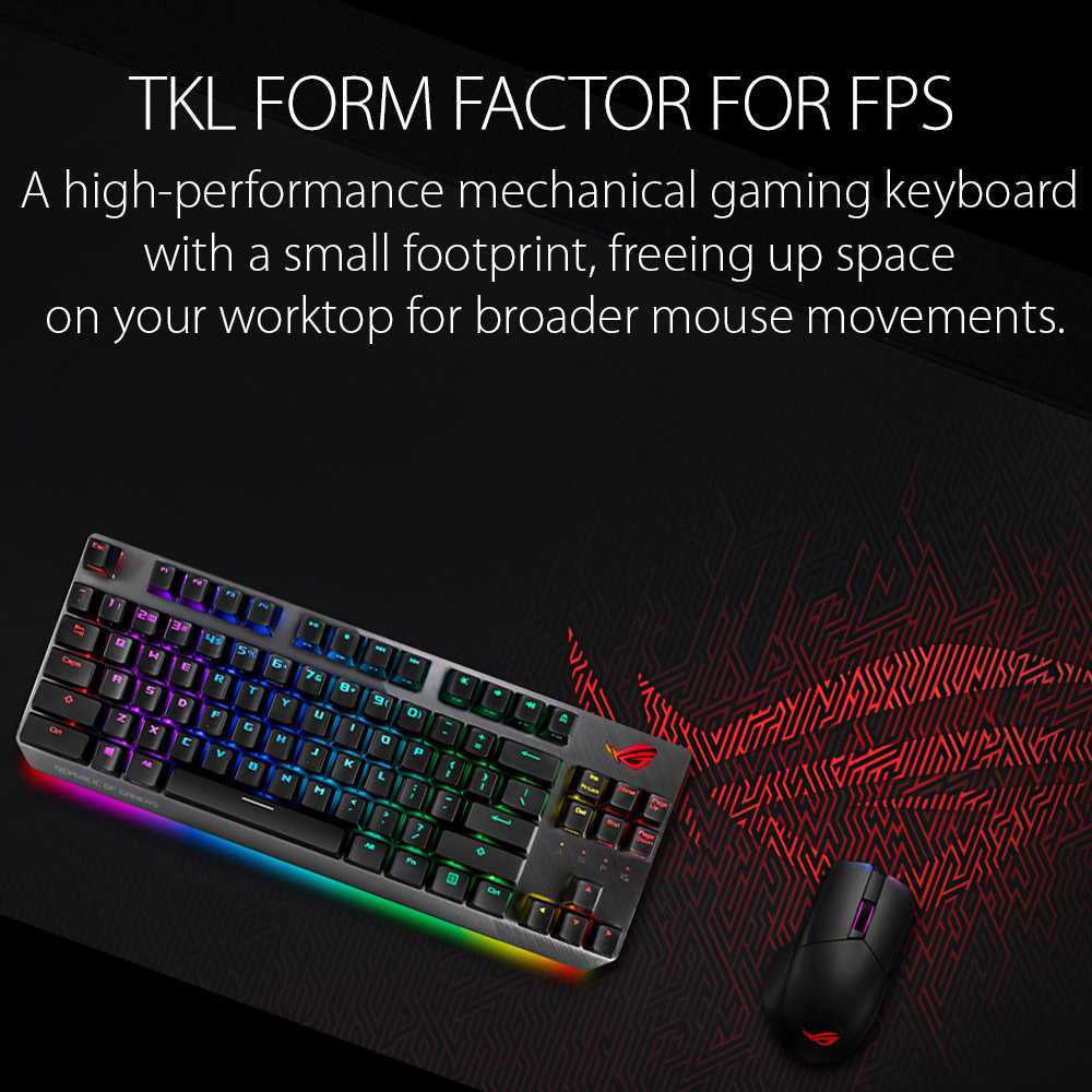 ASUS ROG Strix Scope TKL Deluxe Wired Mechanical RGB Gaming Keyboard (Cherry MX switches)