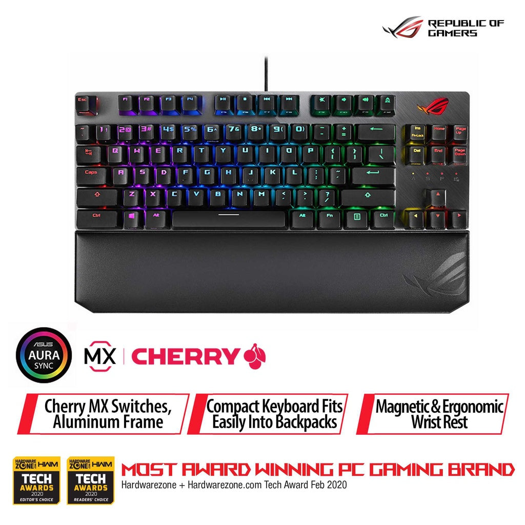 ASUS ROG Strix Scope TKL Deluxe Wired Mechanical RGB Gaming Keyboard (Cherry MX switches)