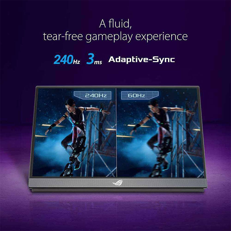 ASUS ROG Strix XG17AHPE / XG17AHP Portable USB Type-C Gaming Monitor – 17.3" IPS, FHD (1920x1080), 240Hz(Above 144Hz), 3ms, Adaptive-sync, Non-Glare, Micro-HDMI, Smart Cover, Eyecare