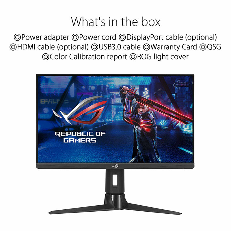ASUS ROG Strix XG259CM Gaming Monitor - 24.5" FHD, 240Hz (Above 144Hz), 1ms (GTG), Fast IPS, Extreme Low Motion Blur Sync, USB Type-C, 120% sRGB, G-Sync compatible*, KVM support, tripod socket