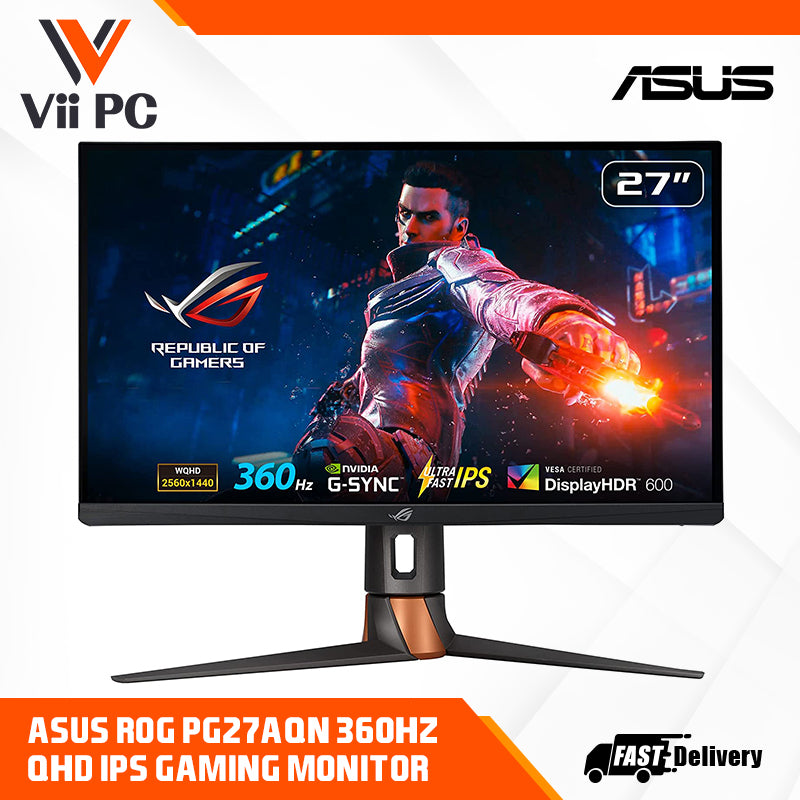 ASUS ROG Swift 360Hz PG27AQN NVIDIA® G-SYNC® esports Gaming Monitor - 27‑inch QHD (2560 x 1440), NVIDIA® Reflex Analyzer, Ultrafast IPS, esports dual-mode, 1 ms (GTG), DisplayHDR™ 600