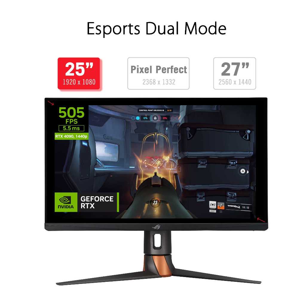 ASUS ROG Swift 360Hz PG27AQN NVIDIA® G-SYNC® esports Gaming Monitor - 27‑inch QHD (2560 x 1440), NVIDIA® Reflex Analyzer, Ultrafast IPS, esports dual-mode, 1 ms (GTG), DisplayHDR™ 600