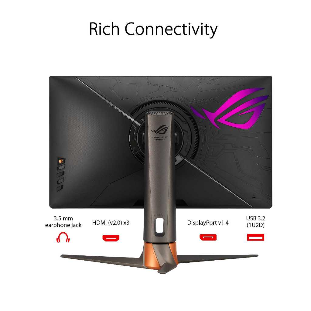 ASUS ROG Swift 360Hz PG27AQN NVIDIA® G-SYNC® esports Gaming Monitor - 27‑inch QHD (2560 x 1440), NVIDIA® Reflex Analyzer, Ultrafast IPS, esports dual-mode, 1 ms (GTG), DisplayHDR™ 600