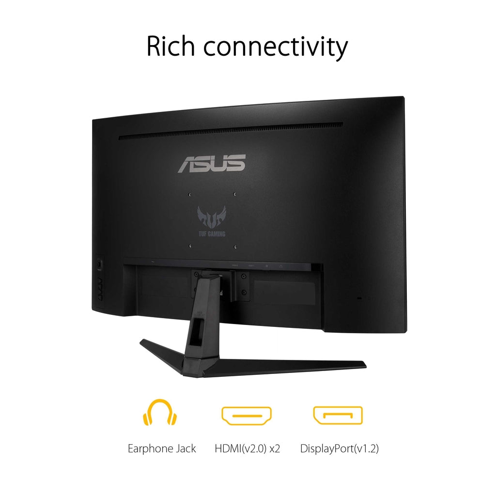ASUS TUF Gaming VG32VQ1B Curved Gaming Monitor - 32" QHD (2560x1440), 165Hz(Above 144Hz), Extreme Low Motion Blur™, Adaptive-sync, FreeSync™ Premium, 1ms (MPRT), HDR10