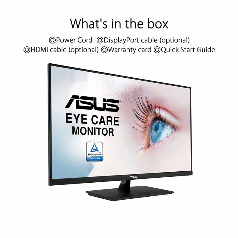 ASUS VP32UQ Eye Care Monitor - 32" (31.5" viewable), 4K UHD (3840x2160), IPS, 100% sRGB, HDR-10, Adaptive-Sync, DisplayPort, HDMI, Flicker Free, Blue Light Filter, Wall Mountable