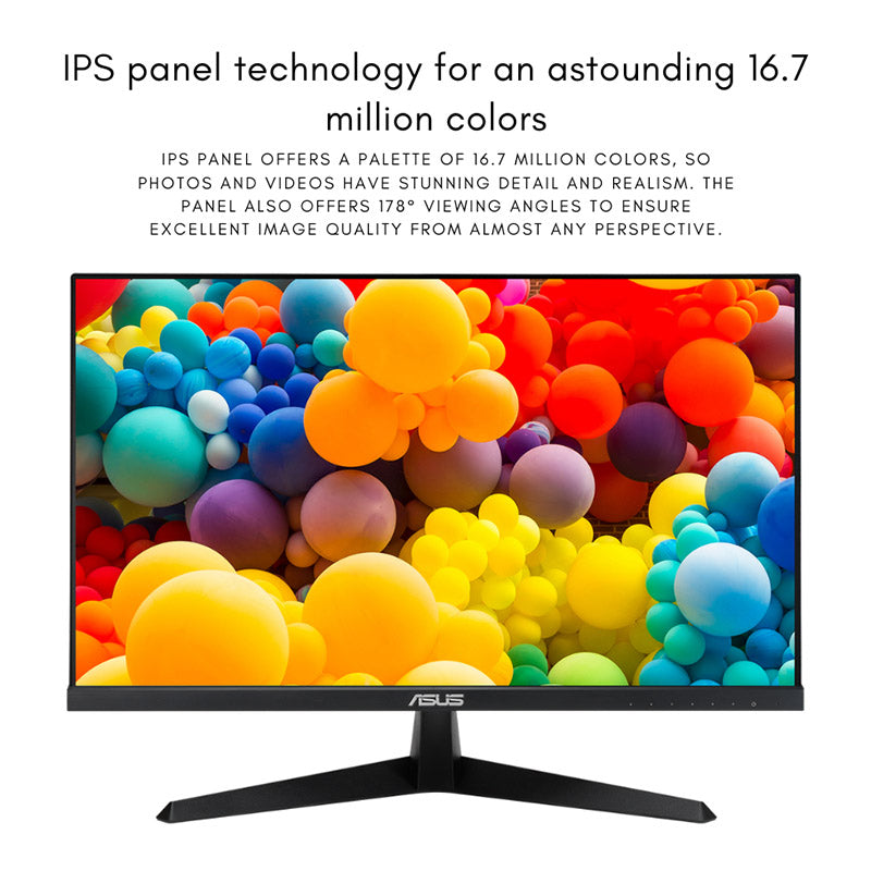 ASUS VY279HGE Eye Care Gaming Monitor – 27" FHD (1920x1080) IPS, 144Hz, SmoothMotion, 1ms (MPRT), FreeSync Premium™, Eye Care Plus technology, Blue Light Filter, Flicker Free, antibacterial treatment