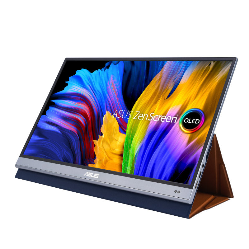 ASUS ZenScreen OLED MQ16AH Portable Monitor - 16" FHD (1920x1080), 100% DCI-P3, 1 ms Response Time, Delta E<2, HDR-10, USB Type-C, Mini HDMI , Proximity Sensor, Smart Case, Flicker Free, Low Blue Light