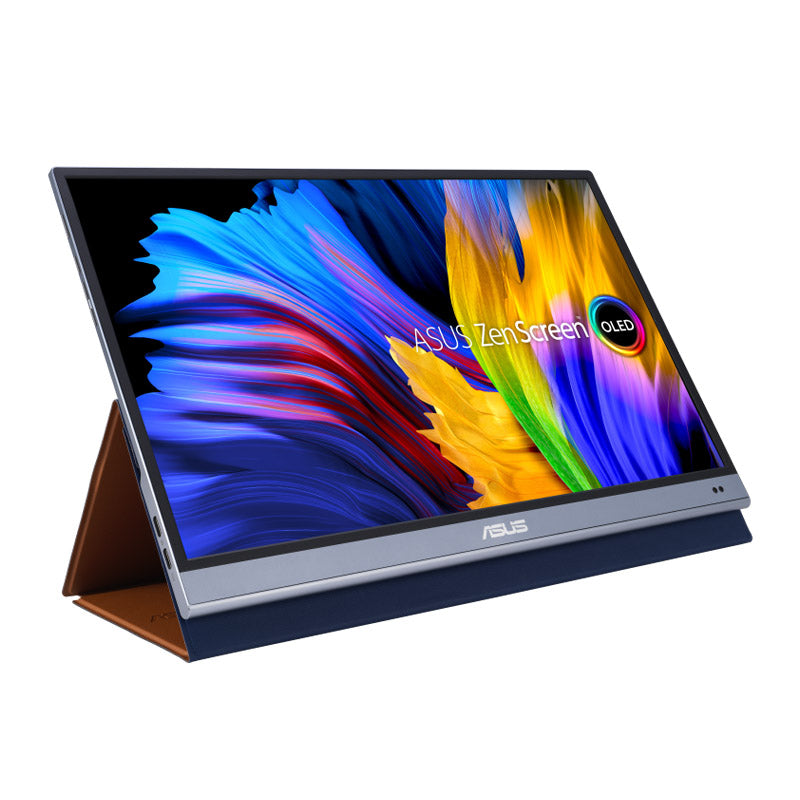 ASUS ZenScreen OLED MQ16AH Portable Monitor - 16" FHD (1920x1080), 100% DCI-P3, 1 ms Response Time, Delta E<2, HDR-10, USB Type-C, Mini HDMI , Proximity Sensor, Smart Case, Flicker Free, Low Blue Light
