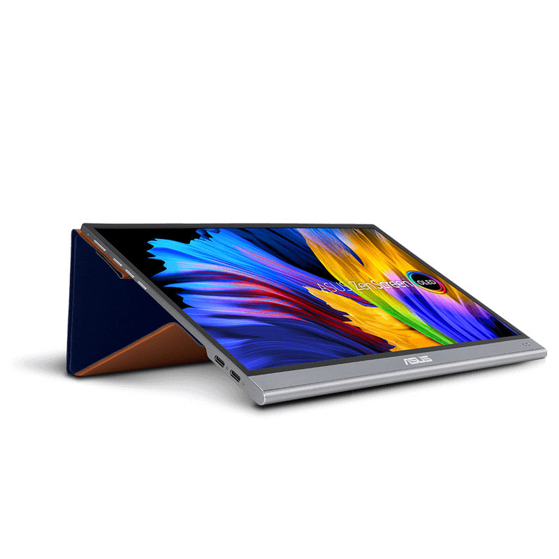 ASUS ZenScreen OLED MQ16AH Portable Monitor - 16" FHD (1920x1080), 100% DCI-P3, 1 ms Response Time, Delta E<2, HDR-10, USB Type-C, Mini HDMI , Proximity Sensor, Smart Case, Flicker Free, Low Blue Light