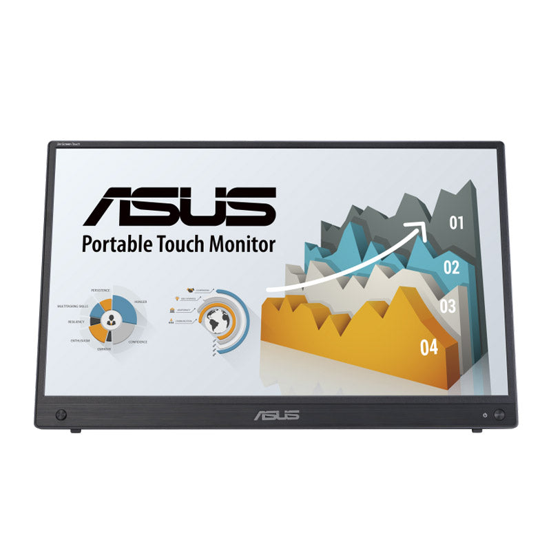 ASUS ZenScreen Touch MB16AHT Portable Monitor - 16" FHD (1920x1080), IPS, 10-point touch, Mini-HDMI, ergo kickstand, tripod socket, ASUS Flicker Free and Low Blue Light