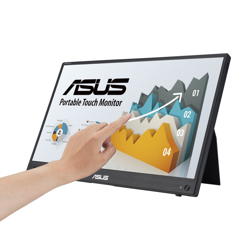ASUS ZenScreen Touch MB16AHT Portable Monitor - 16" FHD (1920x1080), IPS, 10-point touch, Mini-HDMI, ergo kickstand, tripod socket, ASUS Flicker Free and Low Blue Light