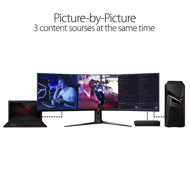 ASUS ROG Strix XG49VQ Super Ultra-Wide HDR Gaming Monitor - 49" 32:9 (3840 x 1080), 144Hz, FreeSync™ 2 HDR, DisplayHDR™ 400, DCI-P3: 90%, Shadow Boost