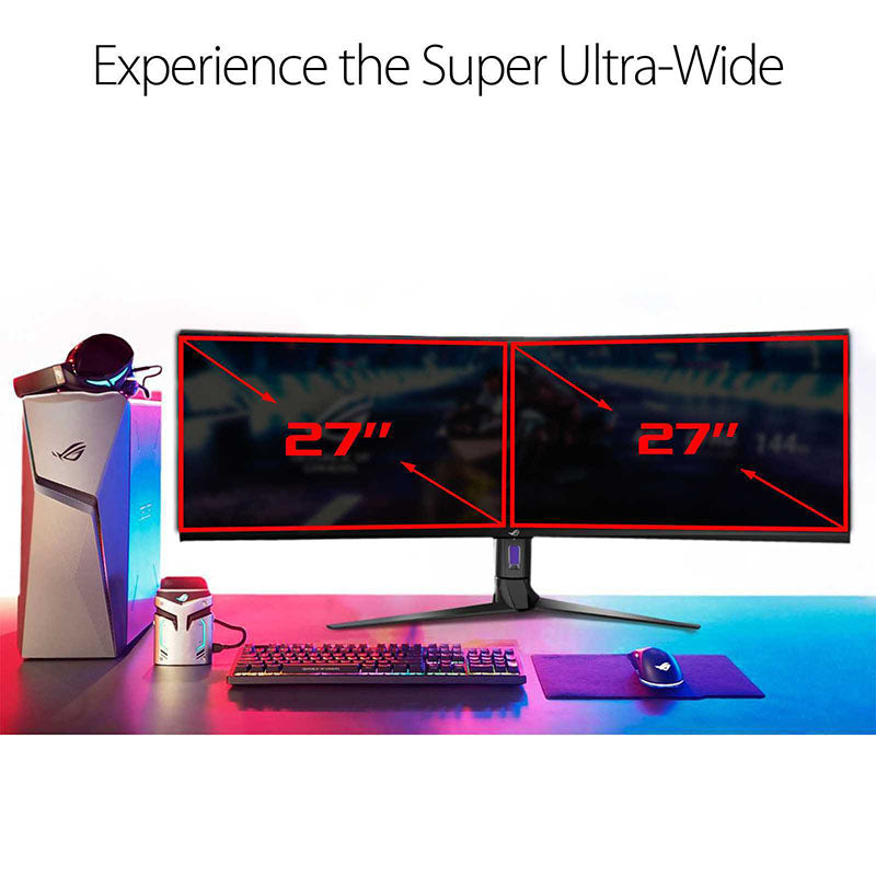 ASUS ROG Strix XG49VQ Super Ultra-Wide HDR Gaming Monitor - 49" 32:9 (3840 x 1080), 144Hz, FreeSync™ 2 HDR, DisplayHDR™ 400, DCI-P3: 90%, Shadow Boost