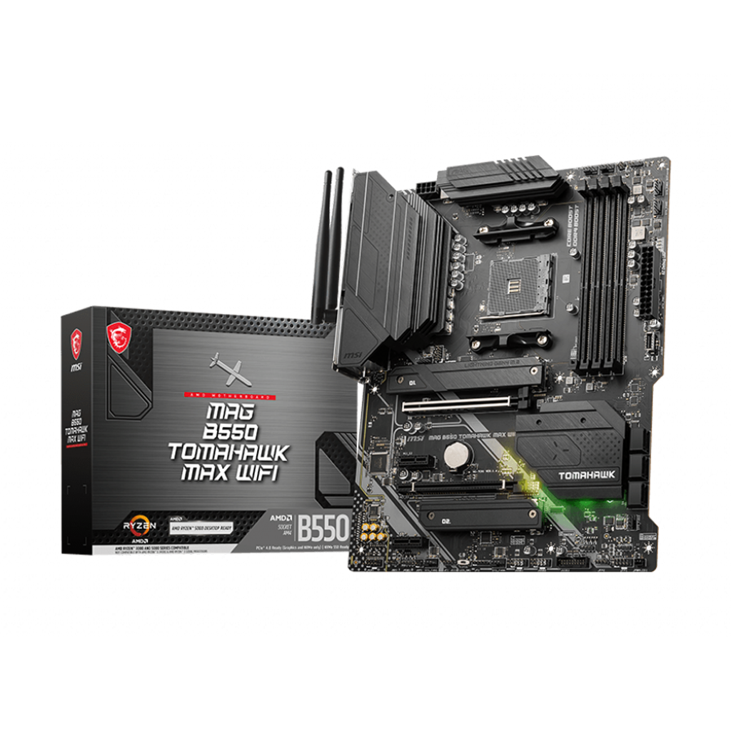 MSI MAG B550 TOMAHAWK MAX WIFI - AMD Socket AM4, 4 x DDR4, Wi-Fi 6E, ATX Motherboard