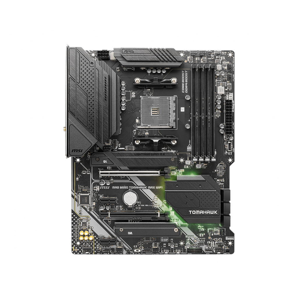 MSI MAG B550 TOMAHAWK MAX WIFI - AMD Socket AM4, 4 x DDR4, Wi-Fi 6E, ATX Motherboard