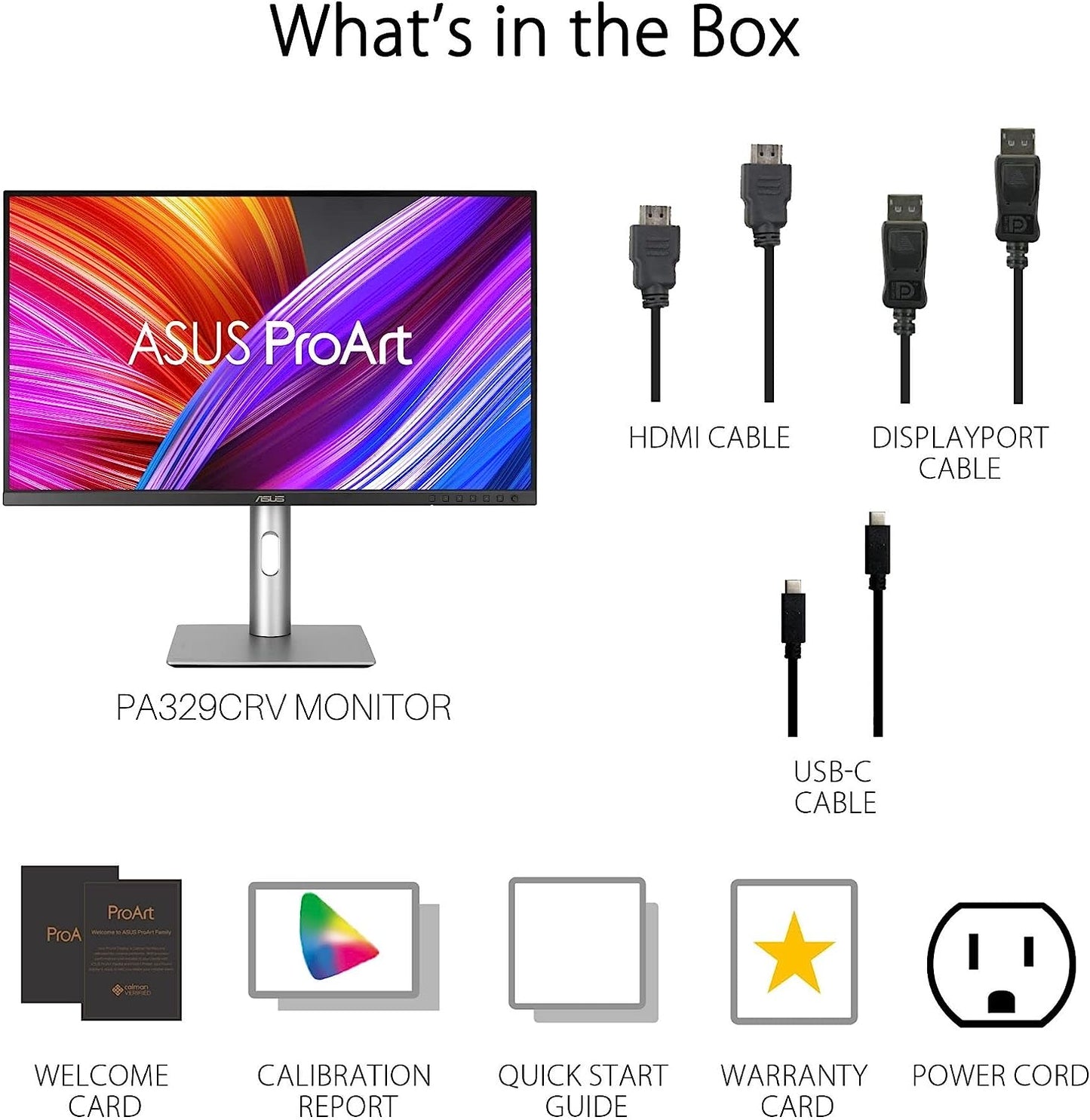 ASUS ProArt Display PA329CRV Professional Monitor - 32" IPS, 4K UHD (3840x2160), 98% DCI-P3, Color Accuracy ΔE<2, Calman Verified, USB-C PD 96W, VESA DisplayHDR 400, VESA MediaSync, Ergonomic Stand