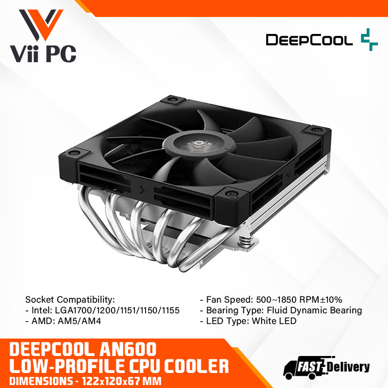 DeepCool AN600 Low-Profile CPU Air Cooler – Vii PC Trade Pte Ltd