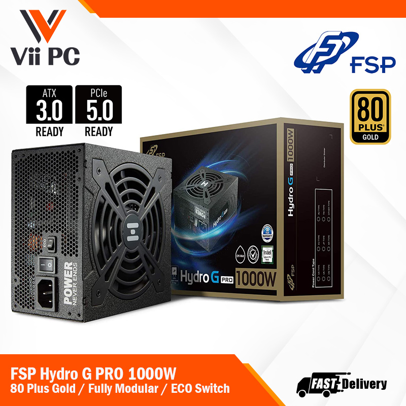 FSP Hydro G PRO (850W / 1000W) 80 Plus® Gold Full Modular ATX 3.0 / PCIe 5.0 Ready / 12VHPWR, 12V V2.52 Active PFC Power Supply (10 Year Warranty)
