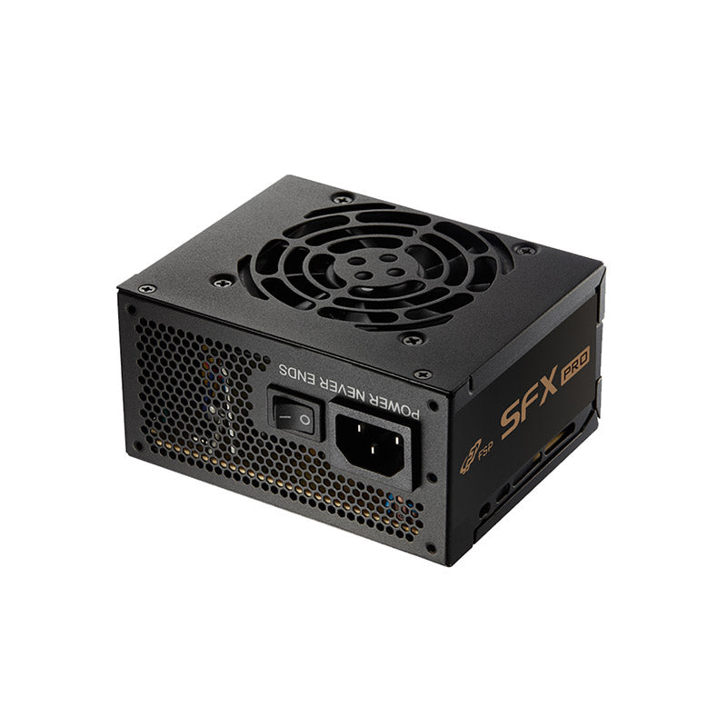 FSP SFX Pro 350W 80 Plus® Bronze Power Supply - DC to DC Output, SFX to ATX Adapter, Black Ribbon Cables