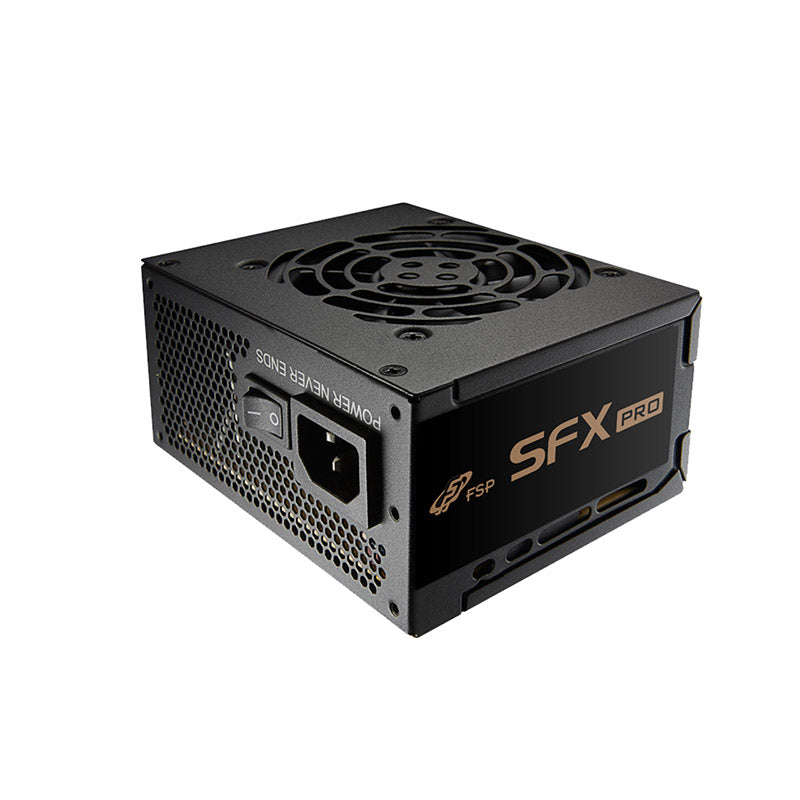 FSP SFX Pro 350W 80 Plus® Bronze Power Supply - DC to DC Output, SFX to ATX Adapter, Black Ribbon Cables